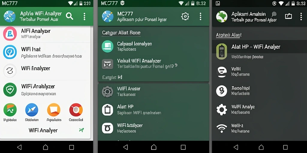 Tampilan antarmuka utama MC777 menampilkan informasi WiFi yang penting.