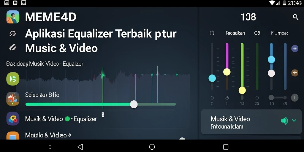 Antarmuka MEME4D yang modern dengan fitur Equalizer aplikasi.