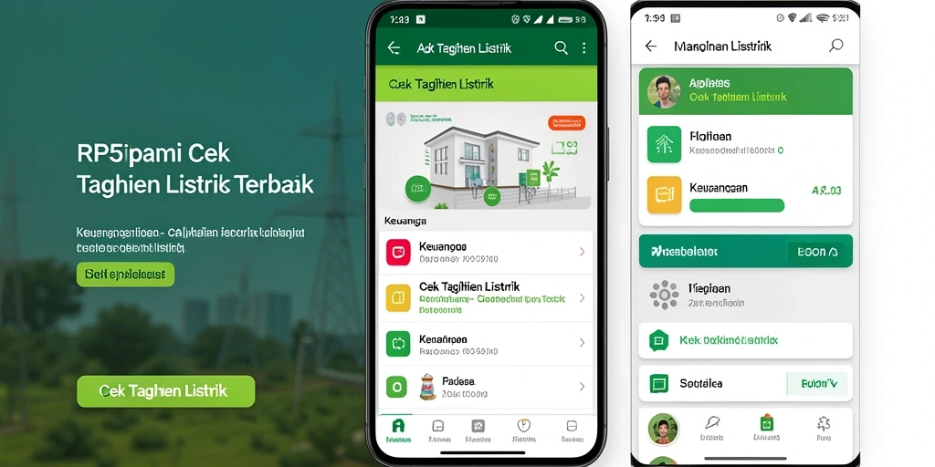 Antarmuka aplikasi RP55 untuk Cek Tagihan Listrik yang mudah digunakan.